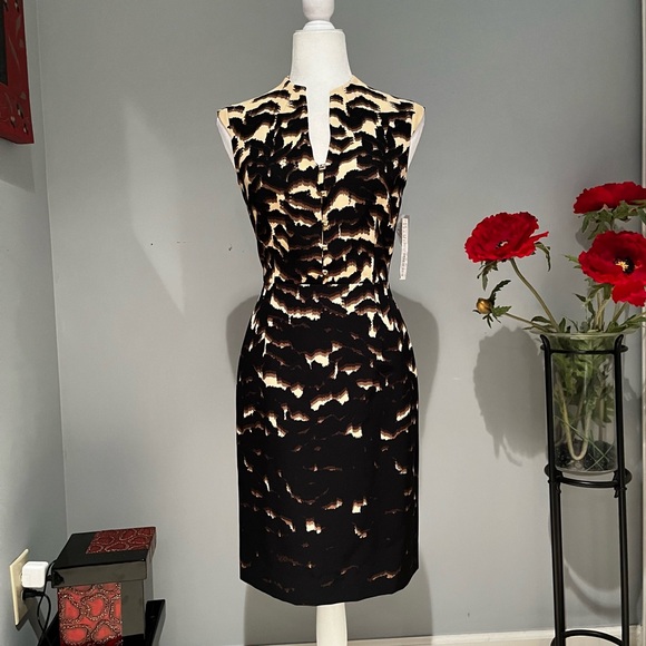 ANTONIO MELANI Dresses & Skirts - NEW Antonio Melani Tailored Career Sleeveless Midi Dress Cartagena Coffee Bean…